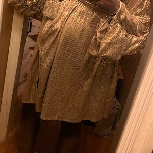 Sequins gold wrap dress
